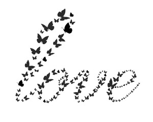 black butterfly hand drawn design