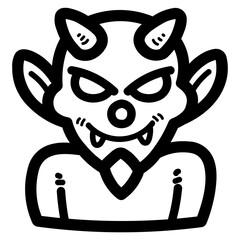 devil line icon style