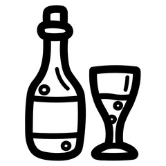 champagne line icon style