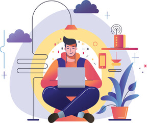 A remote worker doing work from home