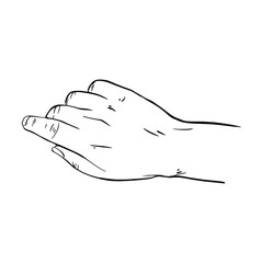 Hand drawn gesture sketch vector illustration line art