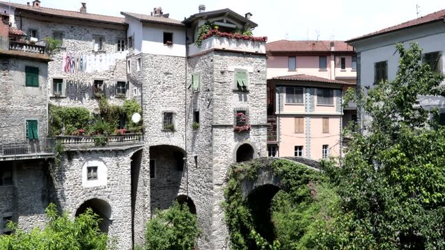 The Ponte Vecchio of Bagnone, an ancient medieval village in the province of Massa-Carrara in Tuscany.