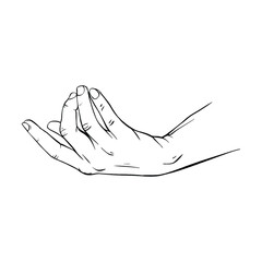 Hand drawn gesture sketch vector illustration line art