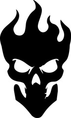 Vektor Totenkopf Schädel mit Flammen - abstrakt
