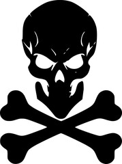 Vektor Totenkopf mit gekreuzten Knochen - Piraten Symbol