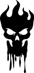 Vektor Totenkopf mit Flammen