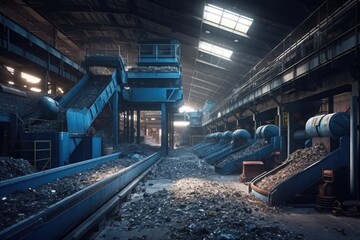 Recycling factory made with Generative AI technology