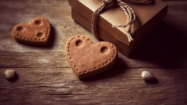 chocolate candy on a wooden background