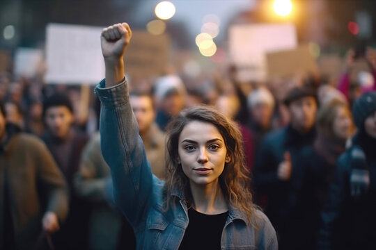 Street protests made with Generative AI technology