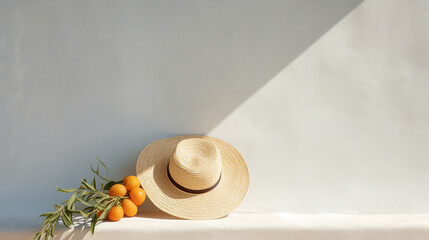 hat on wooden background