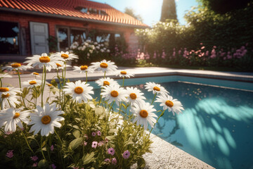 flowers in the Swimming pool