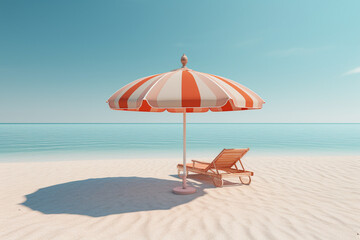 beach umbrella and chair