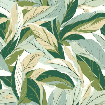 Seamless Colorful Tropical Leaves Pattern.Seamless pattern of Tropical Leaves in colorful style. Add color to your digital project with our pattern! © MDQDigital