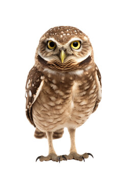 close up of a burrowing owl isolated on a transparent background © Perfect PNG