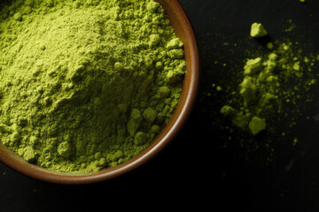 Matcha Finely ground green tea powder created with Generative AI technology