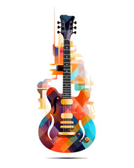 Fototapeta na wymiar A colorful guitar design