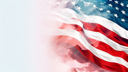USA patriotic flag background for designers, Generative AI