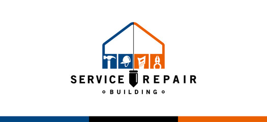 Design a logo for home and building repair services with a white background