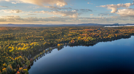 Naklejka na ściany i meble Autumn Sunset on Moosehead Lake - Maine