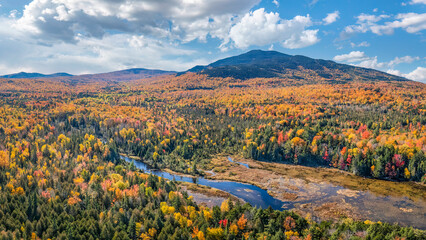 Autumn colors at Moosehead lake inlet - Maine