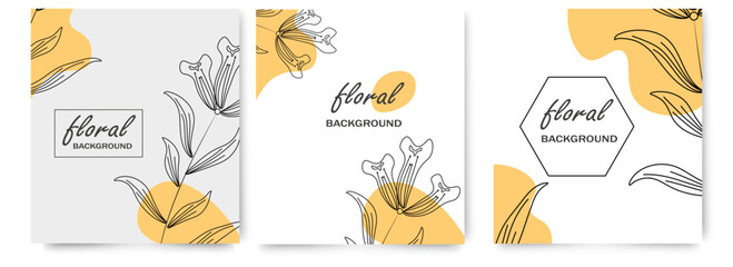 hand draw vintage floral template