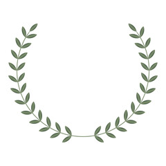 circular foliate laurel branches green gradient Laurel wreath