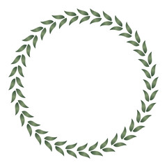 circular foliate laurel branches green gradient Laurel wreath