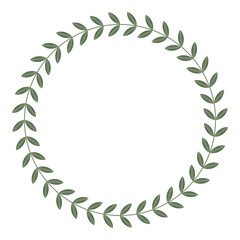 circular foliate laurel branches green gradient Laurel wreath