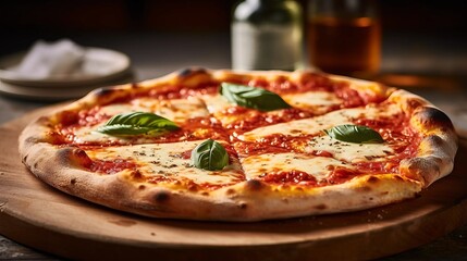 pizza with tomatoes and cheese