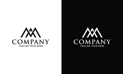 Mountain Peak Monogram Logo Design am or ma - obrazy, fototapety, plakaty