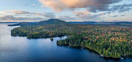 Colorful autumn sunset on Moosehead Lake - Maine © Craig Zerbe