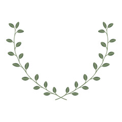 circular foliate laurel branches green gradient Laurel wreath