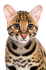 close up of a ocelot isolated on a transparent background