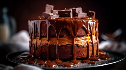 Fototapeta na wymiar chocolate cake with sauce
