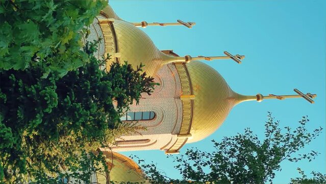 Russia, May 2023 Volgograd, view of the Church of All Saints on Mamayev Kurgan, 4K video