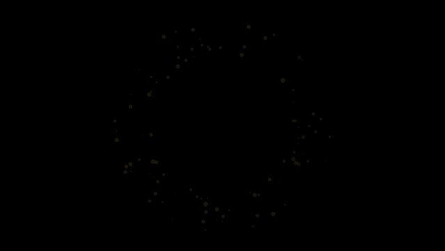 Abstract Glowing Circle With Fractal Shining Particles. Floating particles as abstract motion background.