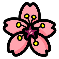 blossom filled outline icon style