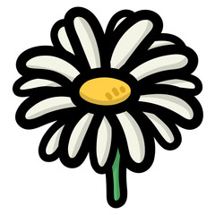 daisy filled outline icon style