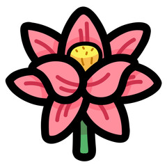 lotus filled outline icon style