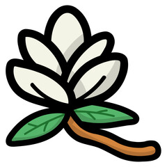 magnolia filled outline icon style