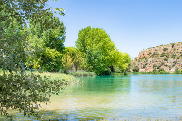 lagoon with turquoise blue water