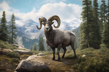 Obraz premium Mountains Nature Paradise Embarking on an Epic Summer Adventure of Hiking, Camping, Wildlife Spotting, and Serene Alpine Landscapes The Swiss Alps, Rocky Mountain, Dolomites, Himalayas, Generative AI