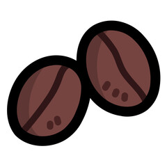 Obraz premium coffee bean filled outline icon style