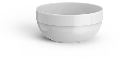 Simple Empty Blank White Ceramic Bowl 3D Rendering