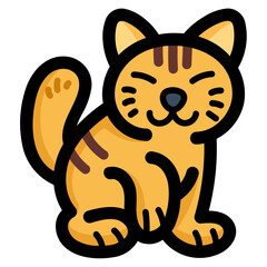 cat filled outline icon style