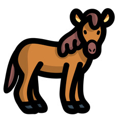 horse filled outline icon style