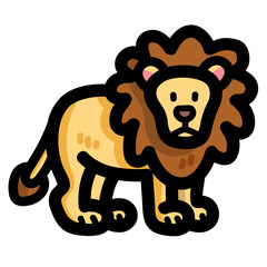 lion filled outline icon style