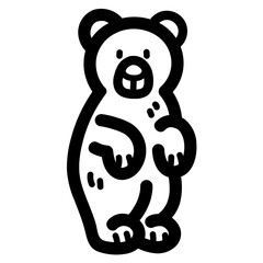 bear line icon style