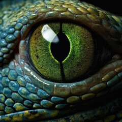 Fototapeta premium reptile eye created with Generative AI technology