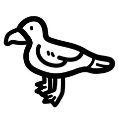 gulls line icon style